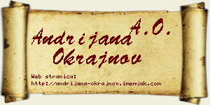 Andrijana Okrajnov vizit kartica